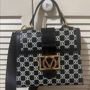 Valentino Monogram Black and White Satchel